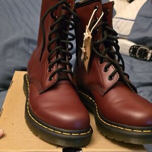 Dr. Martens Cherry Red 1460 Smooth Leather Boots
